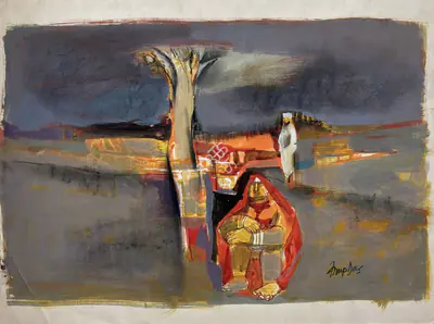 Arup Das (Artist), Untitled (Man and Woman), Painting
