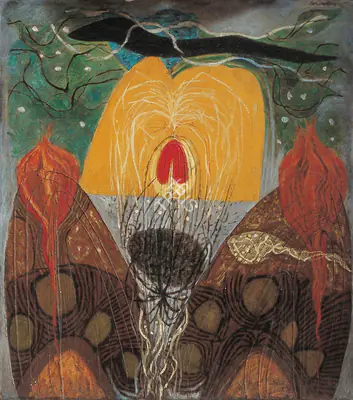R.B. Bhaskaran (Artist), Parvatham, 1972, Painting