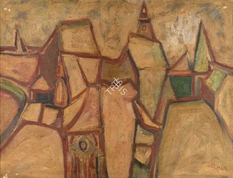 S.K. Bakre (Artist), Ship Yard at Thames, 1963, Painting