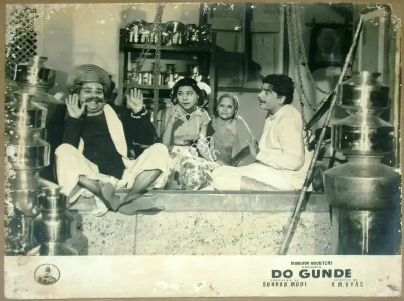 Sohrab Modi (Producer), Do Gunde, 1959, Lobby Card