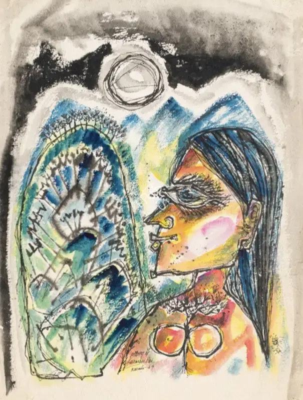 Pai, Laxman (Artist). Untitled, 1964 | Painting, Sa.Onl/19.06.25, 2025 · Saffronart