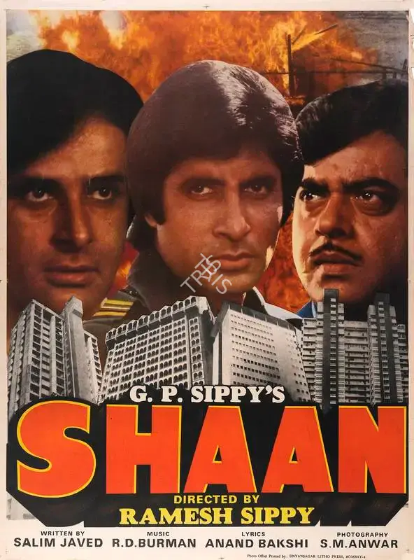 G.P. Sippy (Producer), Shaan, 1980, Full Sheet Poster