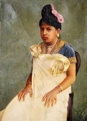 Attributed to Raja Ravi Varma (Artist), Malabar Beauty, 1891, Painting