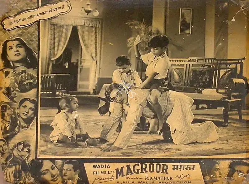 R.D. Mathur (Cinematographer), Magroor, 1950, Lobby Card
