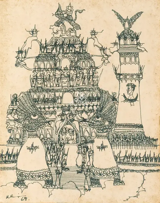 Ramanujam, K. (Artist). Fantasy Series, 1968 | Drawing, De.Onl/12.09.25, 2025 · deRivaz & Ives