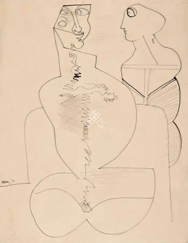 Das, Jatin (Artist). Untitled, 1971 | Drawing, 2022 · Pundole