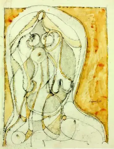 Avinash Chandra (Artist), Untitled (Head), 1963, Painting