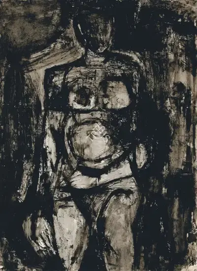Tyeb Mehta (Artist), Nude, 1965, Drawing
