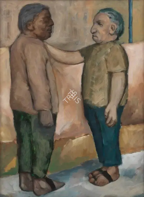 Patwardhan, Sudhir (Artist). Untitled (Two Men), n.d. | Painting, Bon.Lon/06.06.23, 2023 · Bonhams