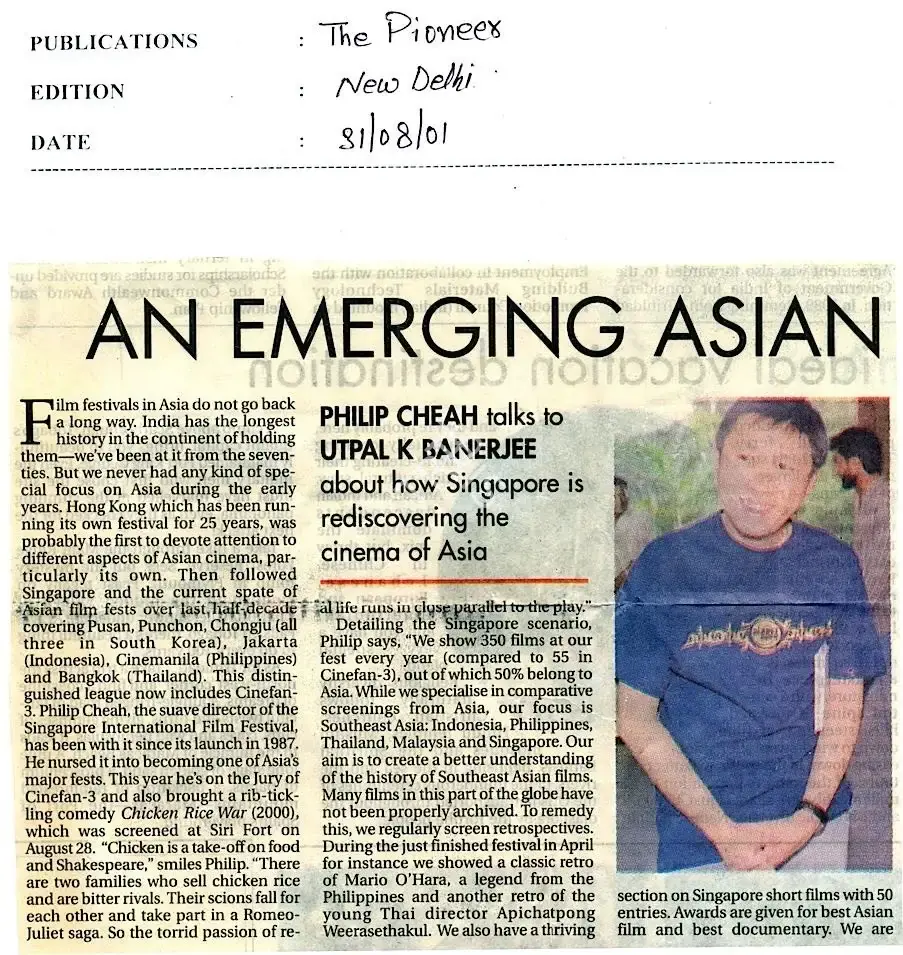 Utpal K. Banerjee (Reporter), An Emerging Asian, 2001, Newspaper Clipping