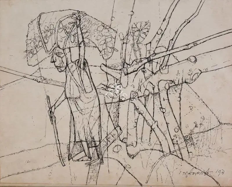 Ganesh Pyne (Artist), Untitled, 1979, Drawing