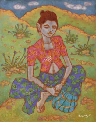 Ramachandran, A. (Artist). Portrait of a Shy Girl, 2012 | Painting, AG.Mum/21.12.17, 2017 · Asta Guru