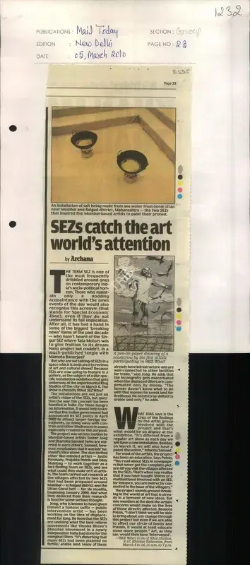 Archana Khare (Reporter), Sezs Catch the Art World's Attention, 2010, Newspaper Clipping