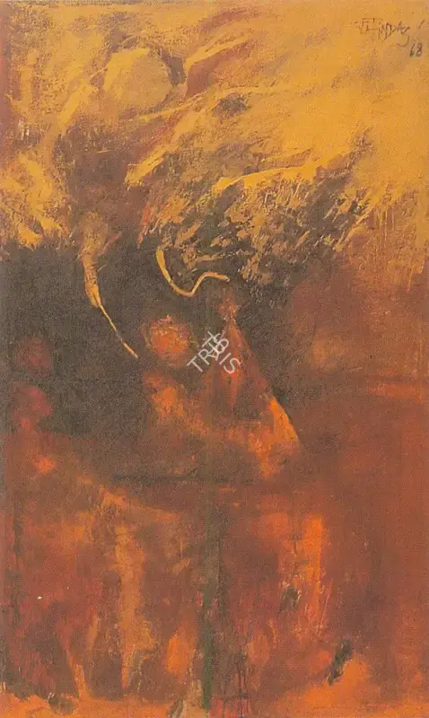 Jatin Das (Artist), Descent, 1968, Painting