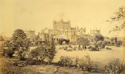 Samuel Bourne (Photographer), Queen's College, Benaras, 1865, Antiquarian Photograph