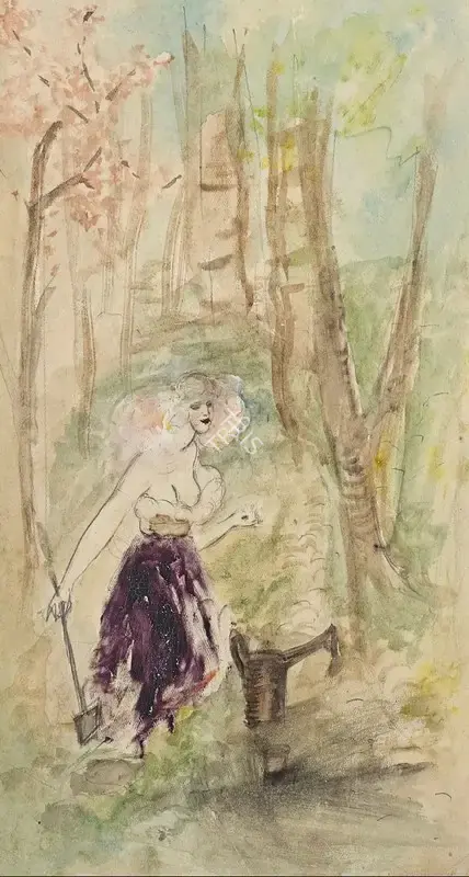Amrita Sher-Gil (Artist), Rosa Planting The Black Tulip, 1930, Painting