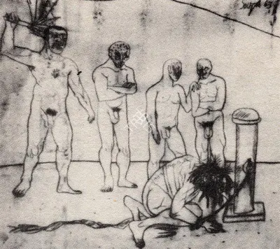 F.N. Souza (Artist), Flagellation, 1963, Painting