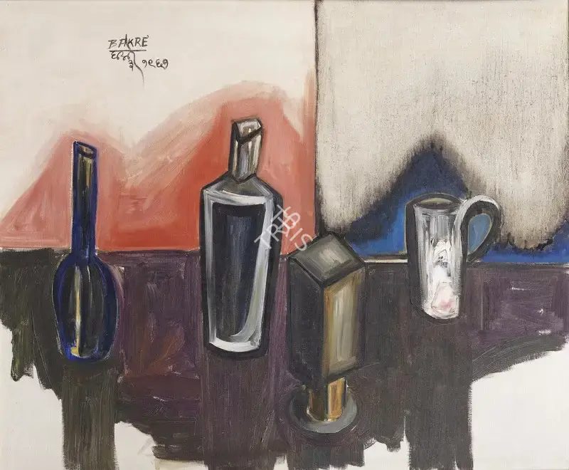 S.K. Bakre (Artist), Untitled (Still Life), 1961, Painting