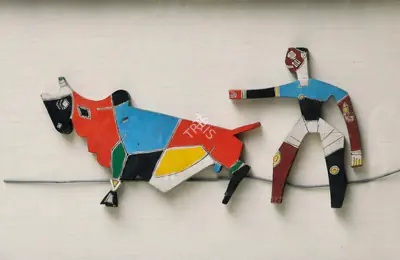M.F. Husain (Artist), Untitled (Farmer and Bullock), 1945, Painting