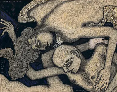 Chowdhury, Jogen (Artist). Untitled, 1994 | Painting, AG.Onl/28.12.22, 2022 · Asta Guru