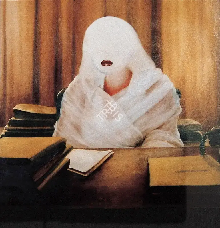 Bhattacharjee, Bikash (Artist). ….In her Office, 1979 | Painting, Os.Mum/02.12.05, 1979