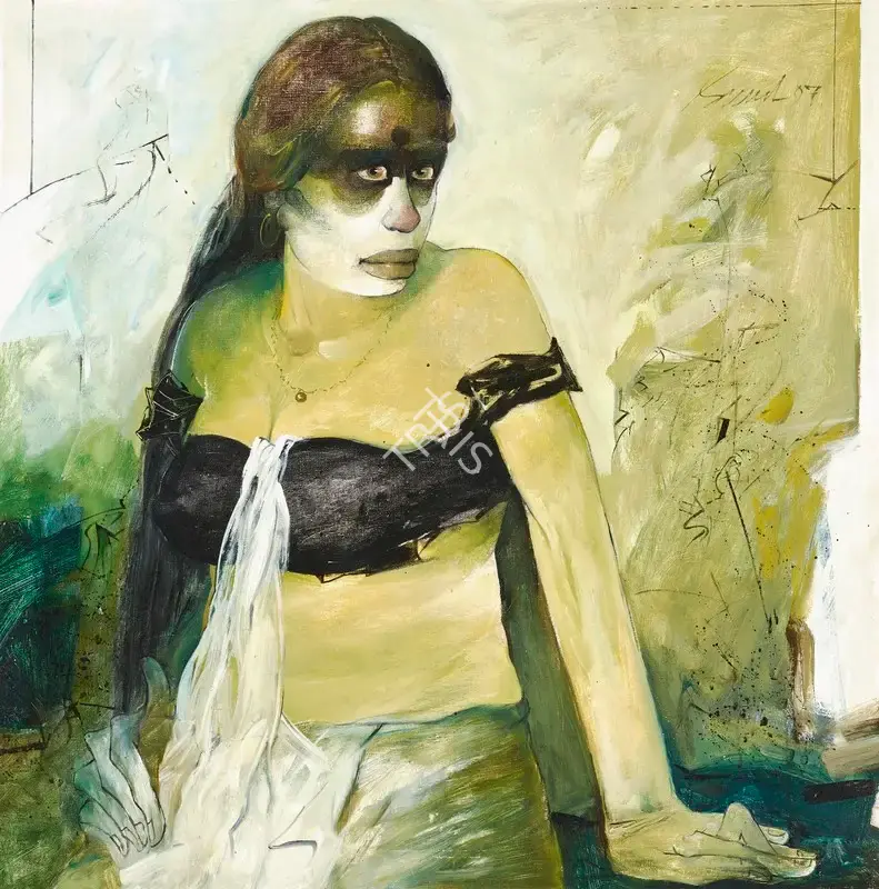 Das, Sunil (Artist). Untitled (Radha), 1997 | Painting, Ch.NeY/27.03.24, 2024 · Christie's