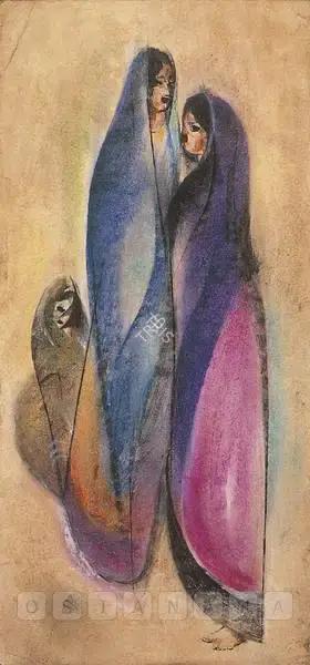 N.S. Bendre (Artist), Village Woman, 1948, Painting