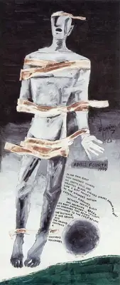 Husain, M. F. (Artist). April Fourth 1979. Acrylic on Canvas, 1979 | Maqbool Fida Husain, 2008 | Painting | FineArts | 00495194