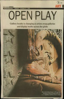 Riya Komu (Artist), Open Play, 2008, Newspaper Clipping
