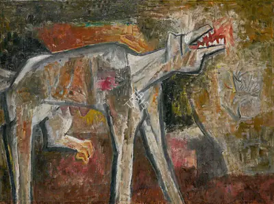 K.S. Kulkarni (Artist), Going Away From Him, Painting