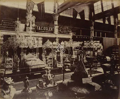 Shew Shankar Narayan (Photographer), Messrs. Osler and Co.'s Glass ware - Calcutta Court, 1883, Antiquarian Photograph
