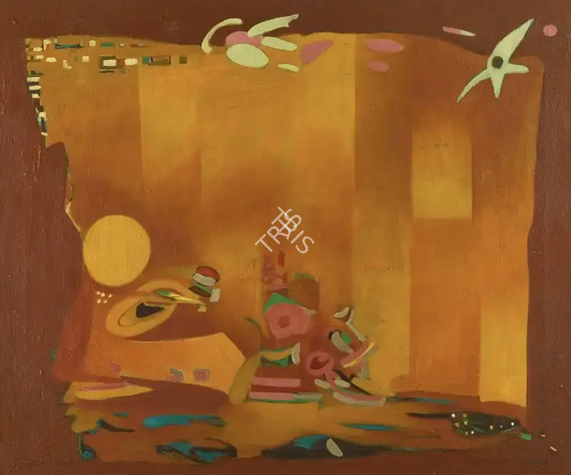 Zubeida Agha (Artist), Untitled (Interior), 1982, Painting