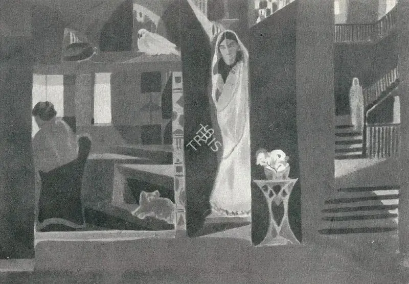 Gaganendranath Tagore (Artist), House Mysterious , Painting