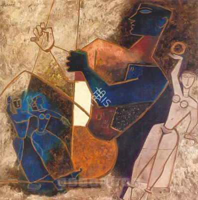 M.F. Husain (Artist), Untitled, 1953, Painting