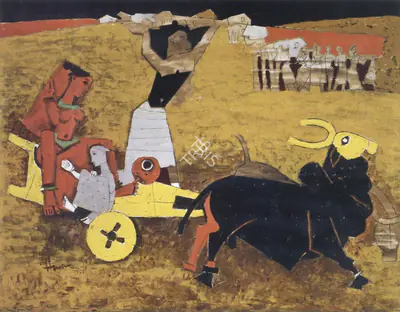 M.F. Husain (Artist), Yatra, 1955, Painting