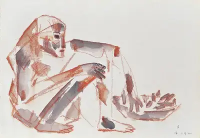 Somnath Hore (Artist), Untitled, 1982, Painting