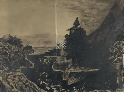 Rabindranath Tagore (Artist), Bouddha-Bihar (Ruined Buddhist Monastery), 1935, Painting