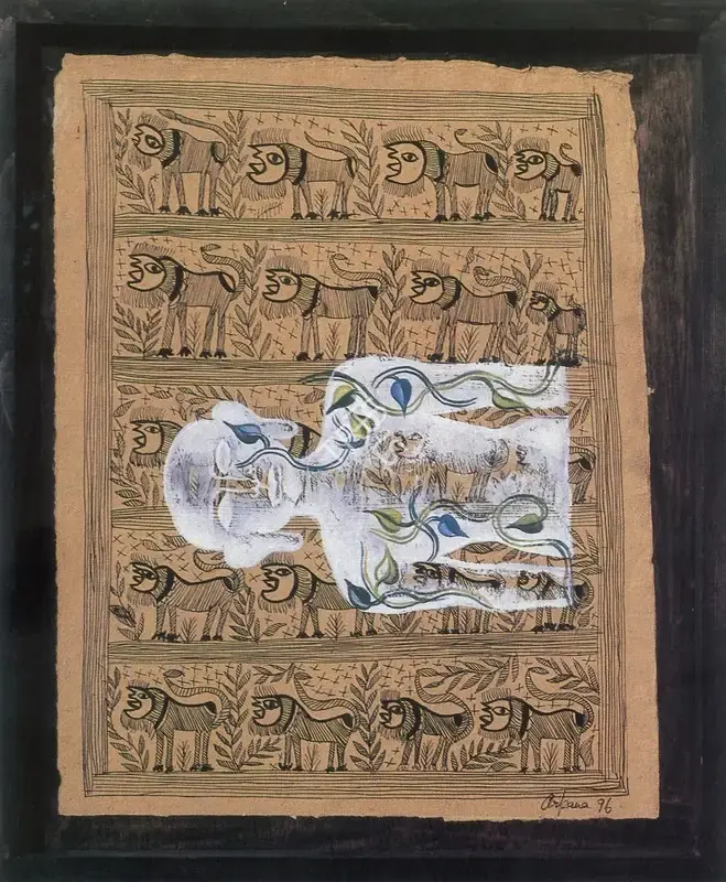 Arpana Caur (Artist), Deity, 1996, Painting