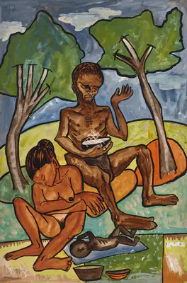 F.N. Souza (Artist), The Naked Family (Bombay Beggars), 1944, Painting