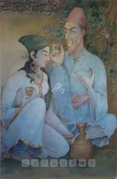 Ramgopal Vijaiwargiya (Artist), A Scene From Omar Khayyam Series, 1985, Painting