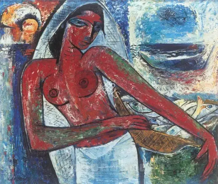 Anthony Doss (Artist), Fisher Woman, 1957, Painting