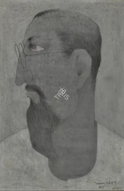 Lalu Prasad Shaw (Artist), Father, 1989, Painting