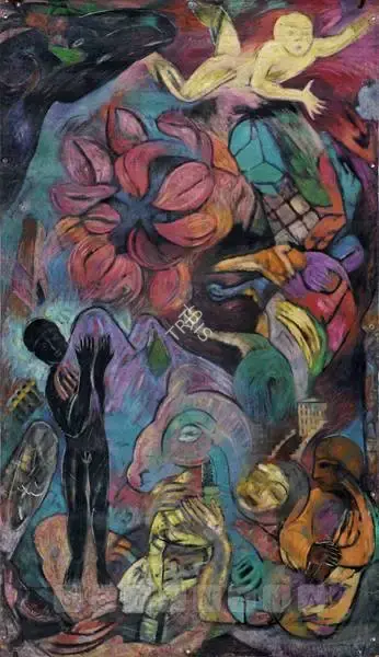 Thozhur, Vasudha (Artist). Story Without End, 1990 | Painting, Os.Del/27.07.07, 2007 · Osian's