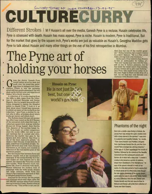 Georgina L. Maddox (Reporter), The Pyne Art of Holding You Horses, 2004, Newspaper Clipping