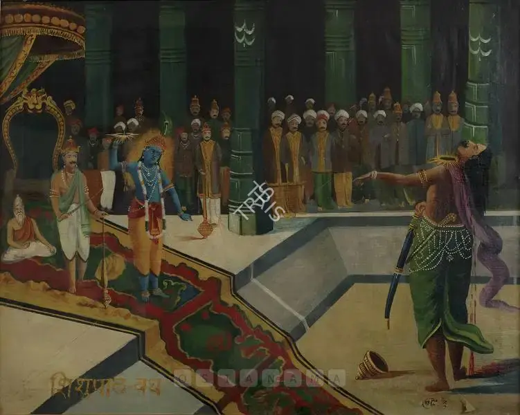 Baburao Painter (Artist), Mahabharat Court Scene, 1930, Painting