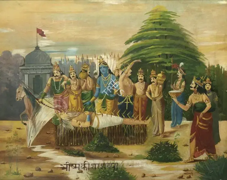 Baburao Painter (Artist), Scene From Mahabharat-The Death Of Bhisma, 1935, Painting