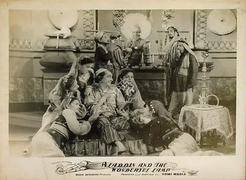 Anant Wadadeker (Cinematographer), Aladdin Aur Jaadui Chiraag, 1952, Lobby Card
