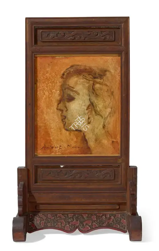 Anjolie Ela Menon (Artist), Untitled (Face of a Boy), 1994, Painting
