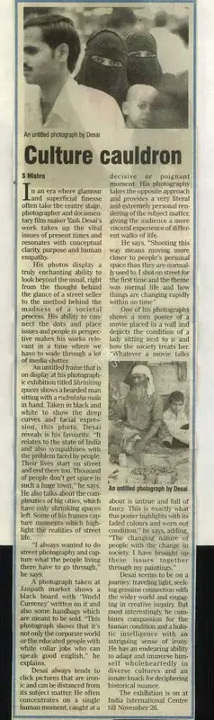 S. Mishra (Reporter), Culture Cauldron, 2009, Newspaper Clipping