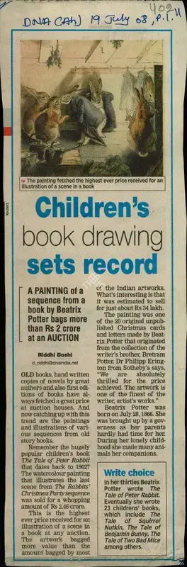 Riddhi Doshi (Reporter), Children's Book Drawing Sets Record, 2008, Newspaper Clipping